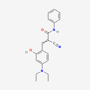 molecular formula C20H21N3O2 B12447131 2-Cyano-3-[4-(diethylamino)-2-hydroxyphenyl]-N-phenyl-2-propenamide CAS No. 30750-24-4