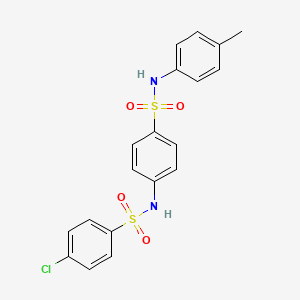 molecular formula C19H17ClN2O4S2 B12447137 4-chloro-N-{4-[(4-methylphenyl)sulfamoyl]phenyl}benzenesulfonamide 