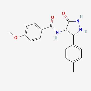 molecular formula C18H19N3O3 B12447150 4-methoxy-N-[3-(4-methylphenyl)-5-oxopyrazolidin-4-yl]benzamide 