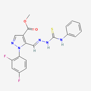 methyl 1-(2,4-difluorophenyl)-5-[(E)-(phenylcarbamothioylhydrazinylidene)methyl]pyrazole-4-carboxylate