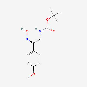 molecular formula C14H20N2O4 B12447189 tert-butyl N-[2-hydroxyimino-2-(4-methoxyphenyl)ethyl]carbamate 