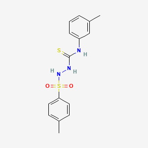 molecular formula C15H17N3O2S2 B12447195 N-(3-methylphenyl)-2-[(4-methylphenyl)sulfonyl]hydrazinecarbothioamide 