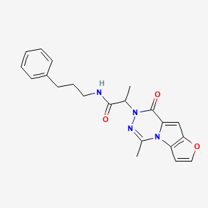 2-(1-methyl-4-oxo-3-furo[3,4]pyrrolo[3,5-c][1,2,4]triazinyl)-N-(3-phenylpropyl)propanamide