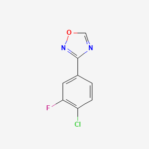 molecular formula C8H4ClFN2O B12447205 3-(4-Chloro-3-fluorophenyl)-1,2,4-oxadiazole 
