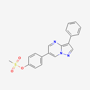 molecular formula C19H15N3O3S B12447213 4-{3-Phenylpyrazolo[1,5-a]pyrimidin-6-yl}phenyl methanesulfonate 
