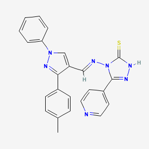 4-({[3-(4-methylphenyl)-1-phenyl-1H-pyrazol-4-yl]methylene}amino)-5-(4-pyridinyl)-2,4-dihydro-3H-1,2,4-triazole-3-thione