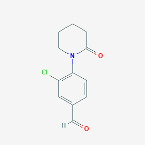 molecular formula C12H12ClNO2 B12447235 3-Chloro-4-(2-oxopiperidin-1-yl)benzaldehyde 