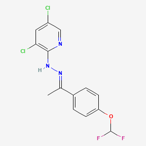 3,5-dichloro-N-[(E)-1-[4-(difluoromethoxy)phenyl]ethylideneamino]pyridin-2-amine