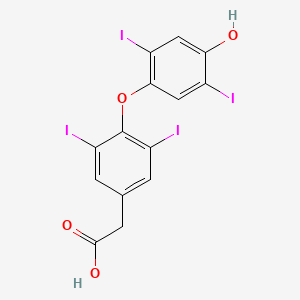 molecular formula C14H8I4O4 B12447252 [4-(4-Hydroxy-2,5-diiodophenoxy)-3,5-diiodophenyl]acetic acid 