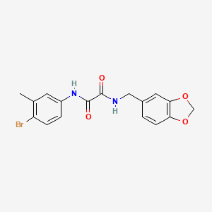 molecular formula C17H15BrN2O4 B12447316 N-(1,3-benzodioxol-5-ylmethyl)-N'-(4-bromo-3-methylphenyl)ethanediamide 