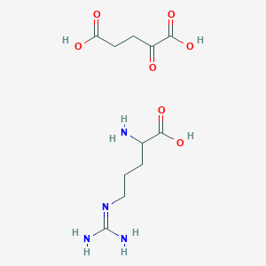 molecular formula C11H20N4O7 B12447339 2-amino-5-(diaminomethylideneamino)pentanoic acid;2-oxopentanedioic acid 