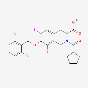 2-Cyclopentanecarbonyl-7-(2,6-dichloro-benzyloxy)-6,8-diiodo-1,2,3,4-tetrahydro-isoquinoline-3-carboxylic acid