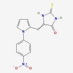 molecular formula C14H10N4O3S B12447368 (5Z)-5-{[1-(4-nitrophenyl)pyrrol-2-yl]methylidene}-2-sulfanylideneimidazolidin-4-one 
