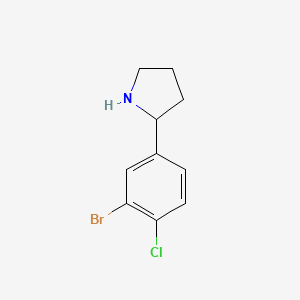 molecular formula C10H11BrClN B12447404 2-(3-Bromo-4-chlorophenyl)pyrrolidine 