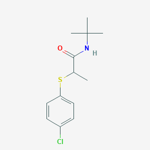 molecular formula C13H18ClNOS B12447413 N-tert-butyl-2-[(4-chlorophenyl)sulfanyl]propanamide 