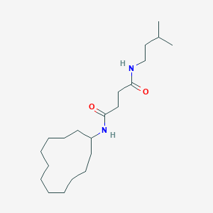 molecular formula C21H40N2O2 B12447442 N-cyclododecyl-N'-(3-methylbutyl)butanediamide 