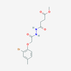 molecular formula C14H17BrN2O5 B12447453 Methyl 4-{2-[(2-bromo-4-methylphenoxy)acetyl]hydrazinyl}-4-oxobutanoate 