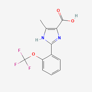 molecular formula C12H9F3N2O3 B12447455 5-methyl-2-[2-(trifluoromethoxy)phenyl]-1H-imidazole-4-carboxylic acid 