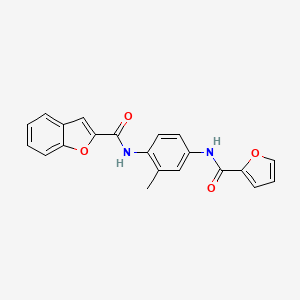 molecular formula C21H16N2O4 B12447471 N-{4-[(furan-2-ylcarbonyl)amino]-2-methylphenyl}-1-benzofuran-2-carboxamide 