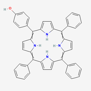 molecular formula C44H32N4O B12447494 4-(10,15,20-Triphenyl-21,22,23,24-tetrahydroporphyrin-5-yl)phenol 