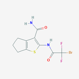 molecular formula C10H9BrF2N2O2S B12447533 2-{[bromo(difluoro)acetyl]amino}-5,6-dihydro-4H-cyclopenta[b]thiophene-3-carboxamide 