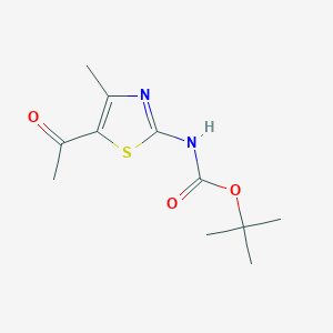 molecular formula C11H16N2O3S B12447535 Tert-butyl N-(5-acetyl-4-methyl-1,3-thiazol-2-YL)carbamate 