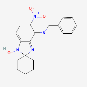 molecular formula C19H20N4O3 B12447558 N-benzyl-5-nitrospiro[benzimidazole-2,1'-cyclohexan]-4-amine 1-oxide 