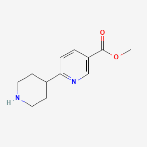 molecular formula C12H16N2O2 B12447572 Methyl 6-(piperidin-4-YL)nicotinate CAS No. 1196157-10-4