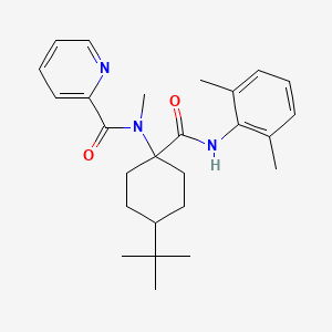 molecular formula C26H35N3O2 B12447574 N-{4-tert-butyl-1-[(2,6-dimethylphenyl)carbamoyl]cyclohexyl}-N-methylpyridine-2-carboxamide 