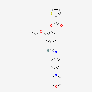 molecular formula C24H24N2O4S B12447592 2-ethoxy-4-[(E)-{[4-(morpholin-4-yl)phenyl]imino}methyl]phenyl thiophene-2-carboxylate 