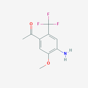 molecular formula C10H10F3NO2 B12447620 1-[4-Amino-5-methoxy-2-(trifluoromethyl)phenyl]ethanone 