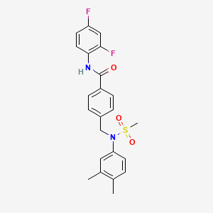 molecular formula C23H22F2N2O3S B12447626 N-(2,4-difluorophenyl)-4-{[(3,4-dimethylphenyl)(methylsulfonyl)amino]methyl}benzamide 