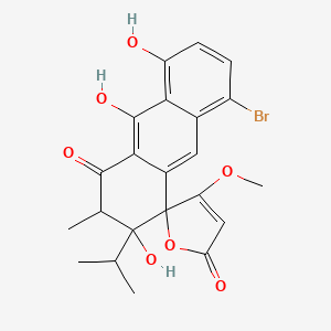 5-bromo-3,8,9-trihydroxy-4'-methoxy-2-methyl-3-propan-2-ylspiro[2H-anthracene-4,5'-furan]-1,2'-dione
