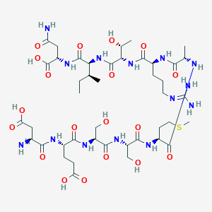 molecular formula C43H74N14O19S B12447634 (4S)-5-[[(2S)-1-[[(2S)-1-[[(2S)-1-[[(2S)-1-[[(2S)-1-[[(2S,3R)-1-[[(2S,3S)-1-[[(2S)-4-azanyl-1-oxidanyl-1,4-bis(oxidanylidene)butan-2-yl]amino]-3-methyl-1-oxidanylidene-pentan-2-yl]amino]-3-oxidanyl-1-oxidanylidene-butan-2-yl]amino]-5-[bis(azanyl)methylide 