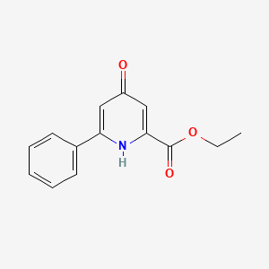 molecular formula C14H13NO3 B12447641 Ethyl 4-hydroxy-6-phenylpyridine-2-carboxylate 