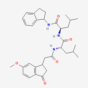 (2S)-N-[(2R)-1-(2,3-dihydro-1H-inden-1-ylamino)-4-methyl-1-oxopentan-2-yl]-2-[[2-(6-methoxy-3-oxo-1,2-dihydroinden-1-yl)acetyl]amino]-4-methylpentanamide