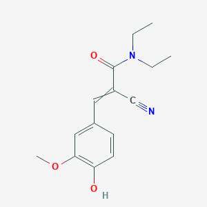 molecular formula C15H18N2O3 B12447688 2-cyano-N,N-diethyl-3-(4-hydroxy-3-methoxyphenyl)prop-2-enamide 