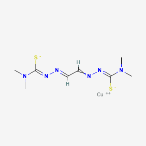 molecular formula C8H14CuN6S2 B1244770 Copper (II) pyruvaldehyde bis(N(4)-dimethylthiosemicarbazone) CAS No. 68340-93-2