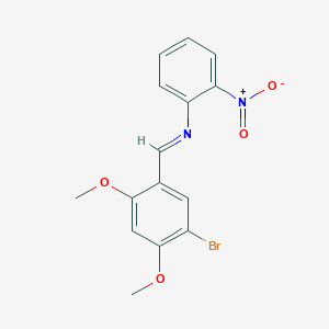 molecular formula C15H13BrN2O4 B12447701 N-[(E)-(5-bromo-2,4-dimethoxyphenyl)methylidene]-2-nitroaniline 