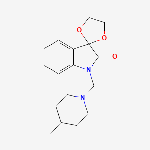 molecular formula C17H22N2O3 B12447708 1'-[(4-methylpiperidin-1-yl)methyl]spiro[1,3-dioxolane-2,3'-indol]-2'(1'H)-one 