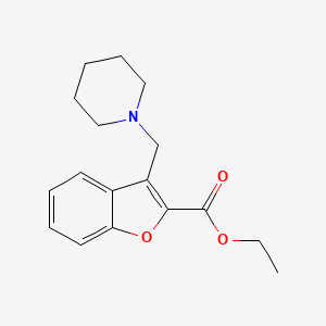 molecular formula C17H21NO3 B12447718 Ethyl 3-(piperidin-1-ylmethyl)-1-benzofuran-2-carboxylate 