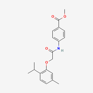 molecular formula C20H23NO4 B12447735 Methyl 4-({[5-methyl-2-(propan-2-yl)phenoxy]acetyl}amino)benzoate 