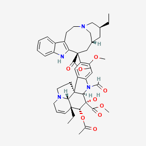 methyl (1R,9R,10S,11R,12R,19R)-11-acetyloxy-12-ethyl-4-[(13S,15R,17S)-17-ethyl-13-methoxycarbonyl-1,11-diazatetracyclo[13.3.1.04,12.05,10]nonadeca-4(12),5,7,9-tetraen-13-yl]-8-formyl-10-hydroxy-5-methoxy-8,16-diazapentacyclo[10.6.1.01,9.02,7.016,19]nonadeca-2,4,6,13-tetraene-10-carboxylate