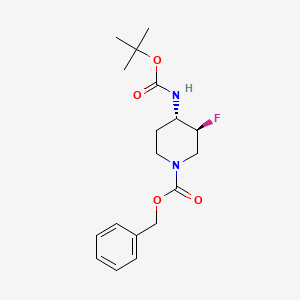 molecular formula C18H25FN2O4 B12447836 benzyl (3S,4S)-4-[(tert-butoxycarbonyl)amino]-3-fluoropiperidine-1-carboxylate 