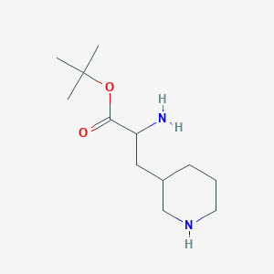 molecular formula C12H24N2O2 B12447872 Tert-butyl 2-amino-3-(piperidin-3-YL)propanoate 
