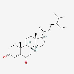 molecular formula C29H46O2 B1244789 (8S,9S,10R,13R,14S,17R)-17-[(2R,5R)-5-ethyl-6-methylheptan-2-yl]-10,13-dimethyl-2,7,8,9,11,12,14,15,16,17-decahydro-1H-cyclopenta[a]phenanthrene-3,6-dione CAS No. 57458-57-8