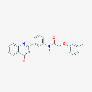 molecular formula C23H18N2O4 B12447974 2-(3-methylphenoxy)-N-[3-(4-oxo-3,1-benzoxazin-2-yl)phenyl]acetamide 