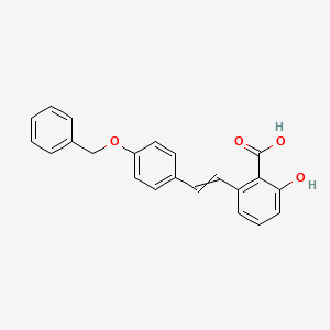 molecular formula C22H18O4 B12447979 2-[(1E)-2-[4-(benzyloxy)phenyl]ethenyl]-6-hydroxybenzoic acid 