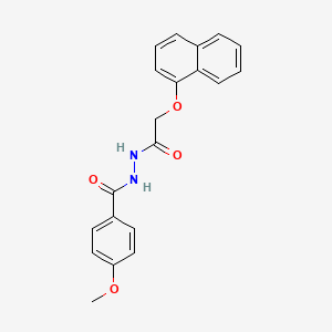 molecular formula C20H18N2O4 B12448009 4-methoxy-N'-[(naphthalen-1-yloxy)acetyl]benzohydrazide 