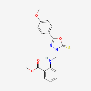 molecular formula C18H17N3O4S B12448017 methyl 2-({[5-(4-methoxyphenyl)-2-thioxo-1,3,4-oxadiazol-3(2H)-yl]methyl}amino)benzoate 